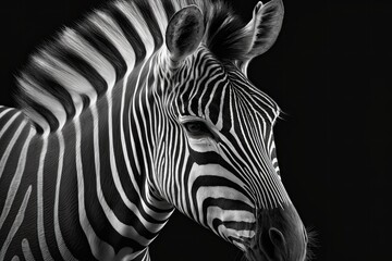 Fototapeta na wymiar Beautiful Zebra Black And White Face. Generative AI