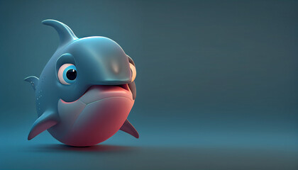 Cute Little Baby Dolphin Character