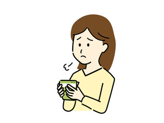 通帳の金額を確認してため息をする女性