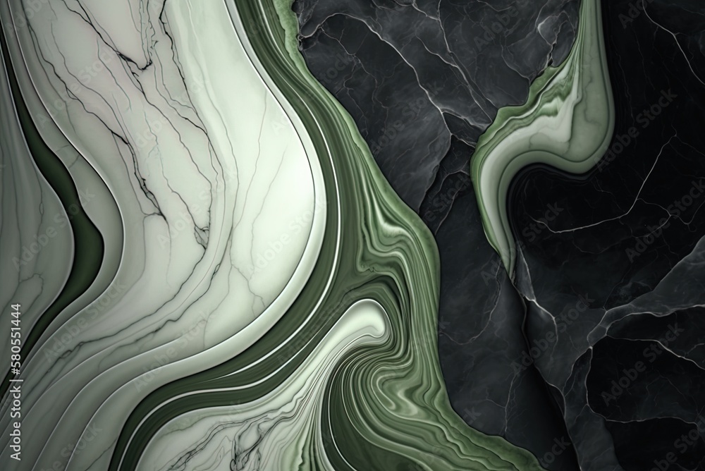 Poster setting in a grey and green marble generative ai