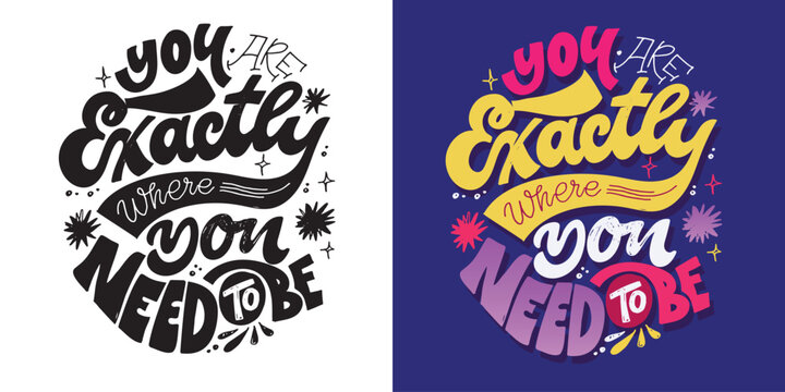 Naklejki Cute hand drawn doodle lettering postcard about life. Lettering for t-shirt design, mug print, invitation.