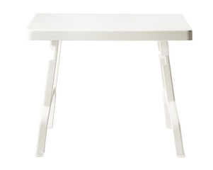 White plastic folding table isolated on white