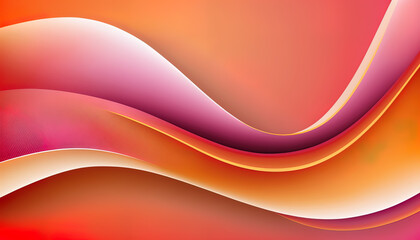 Summer waves, colorful abstract pink and orange sunny waves, copy space, summer and spring feeling, good mood, background. Generative AI.
