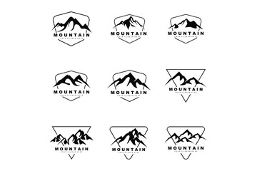 Mountain Logo Design, Vector Place For Nature Lovers Hiker