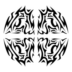Illustration of a tribal tattoo with a aesthetic shape. Perfect for stickers, clothes stickers, hats, shoes, posters, banners, book covers, icons