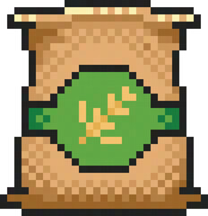 Barley sack pixel art with transparent background