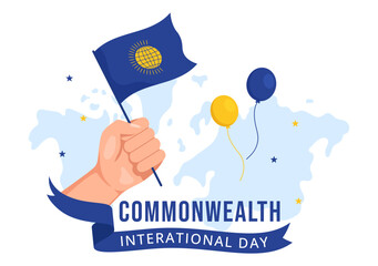 Commonwealth of Nations Day on 24 may Illustration with Helps Guide Activities by Commonwealths Organizations in Flat Hand Drawn Templates