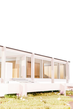 modern house isolated on transparent background