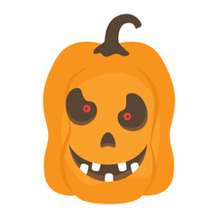 Pumpkin Halloween PNG format. Orange pumpkin with smile for your design for the holiday Halloween. PNG