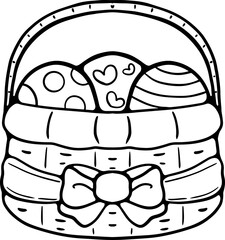 easter egg chicken cute bunny illustration hand drawn coloring book