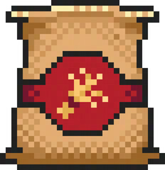 Wheat sack pixel art with transparent background