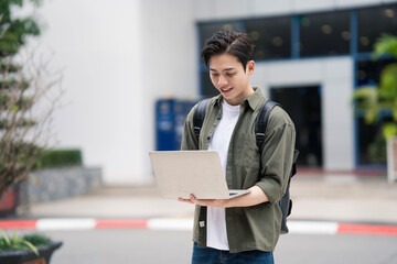 Young Asian student at school