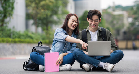 Two Asian student at school