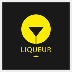 Liqueur. Drink Logo. Glass Icon Template. Vector Illustration