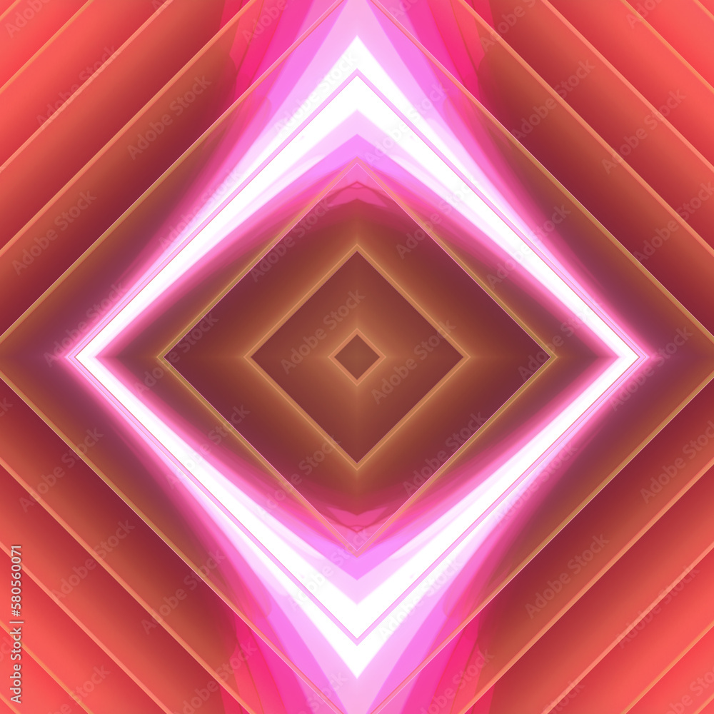 Poster shiny glass plates in a rhombus shape. 3d rendering pattern. creative background. digital illustrati