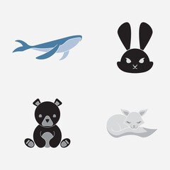 set of funny animals