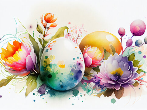  Easter eggs and spring flowers