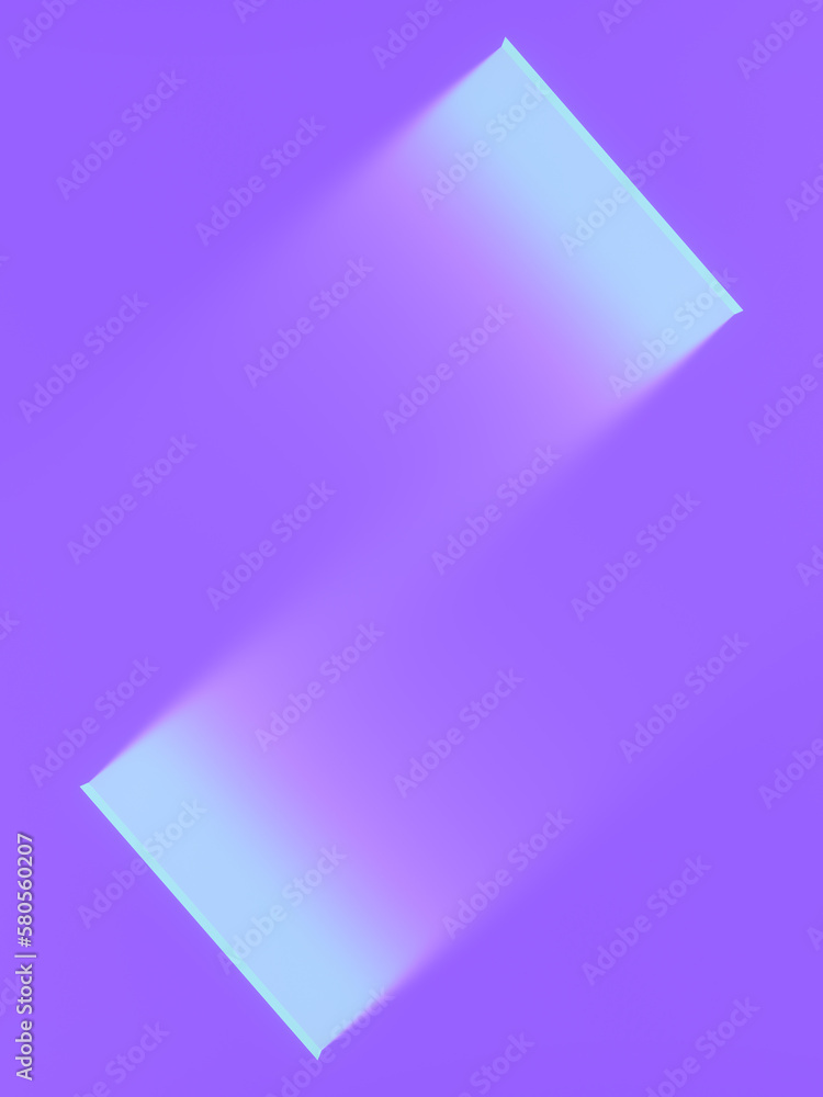 Poster Bright beams of neon light fall on the surface through the opened portal. 3d rendering digital illustration