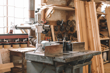 Wood working CNC machine at carpentry workshop