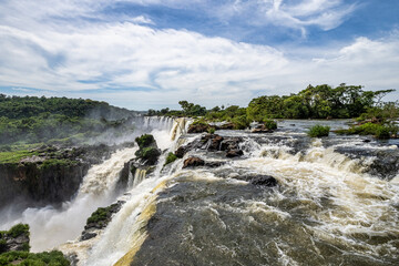 Iguazu Falls, the largest series of waterfalls of the world, located at the Brazilian and Argentinian border