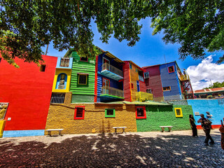 Colorful buildings in Caminito street in La Boca at Buenos Aires, Argentina.