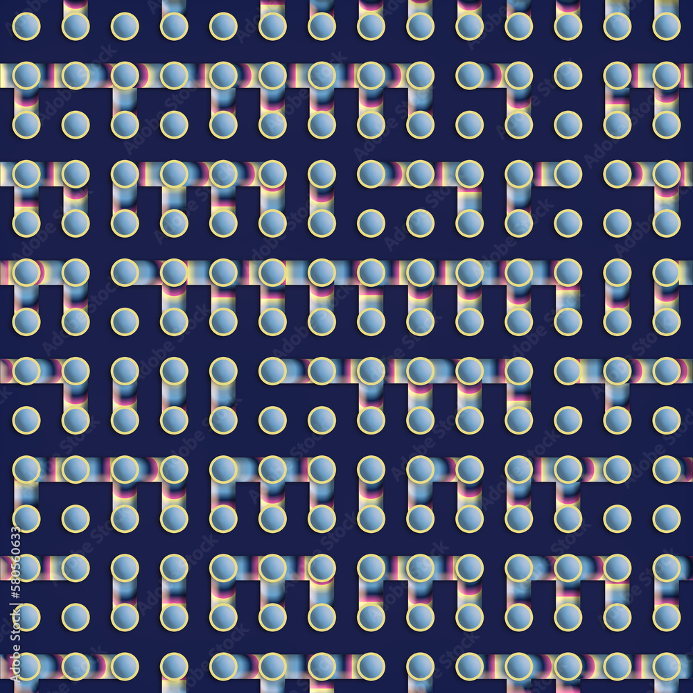 Leinwandbilder cartoon pattern with iridescent neon gradient. geometric background. 3d rendering digital illustrati