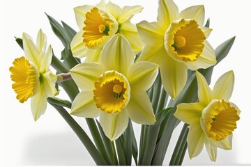Happy Easter;Easter flowers most popular in design: Daffodils - These bright yellow flowers are a sign of spring and new beginnings, making them a popular choice for Easter.