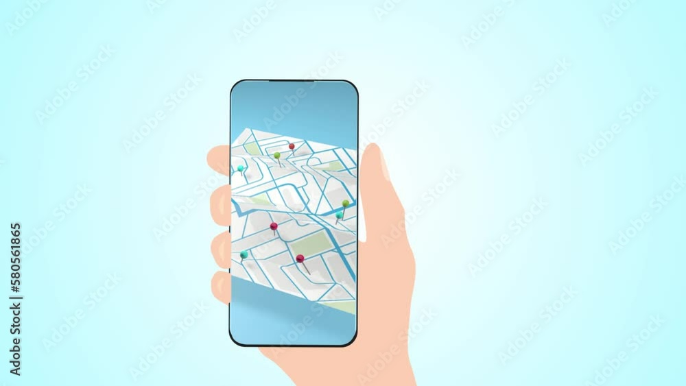 Poster the driver of a vehicle using the gps of his smartphone to navigate in his car. closeup on the mobil