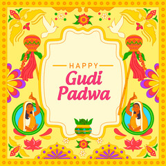 Fototapeta premium Illustration of Gudi Padwa