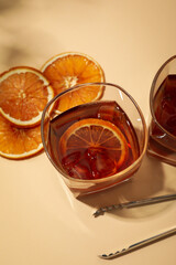 Concept of delicious alcohol drink, tasty whiskey