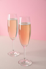 Concept of delicious alcohol drink, tasty Champagne
