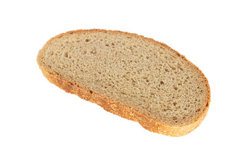 piece of gray bread isolated from background