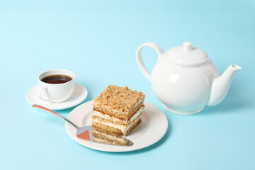 Concept of delicious sweet food - honey cake