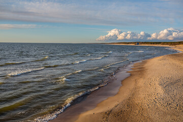 Sunset and clouds in sea side in evening