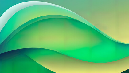Summer waves, green colorful abstract waves, copy space, summer and spring feeling, good mood, background. Generative AI.