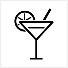 Cocktail icon isolated Drink stencil clipart Engraving vector stock illustration EPS 10