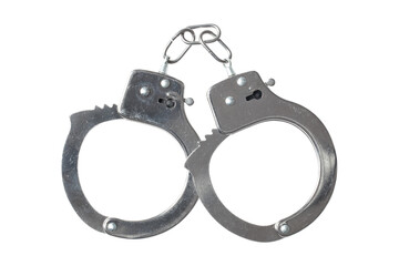 Metallic Handcuffs Isolated