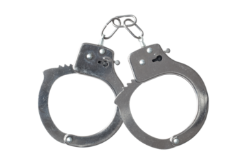 Metallic Handcuffs Isolated