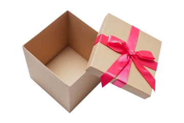 Open Gift Box with Ribbon