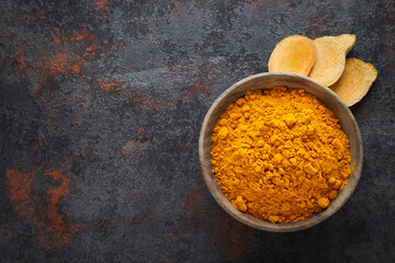 Fragrant seasoning - turmeric, one of the main ingredients in Indian curry