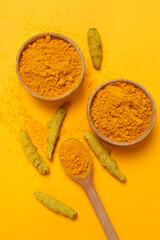 Fragrant seasoning - turmeric, one of the main ingredients in Indian curry