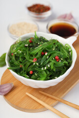 Concept of Japanese cuisine, Chuka salad, close up