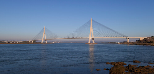 Panoramic view of the bridge over the Guadiana River in Ayamonte