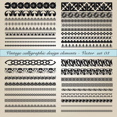 Vintage calligraphic design elements - Vector set 03