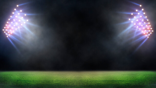 lights at night and stadium 3D rendering.	
