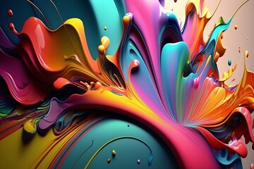 Colorful painting of color splash generated by AI