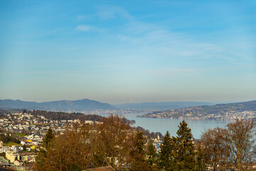 View over the lake of Zurich in Switzerland