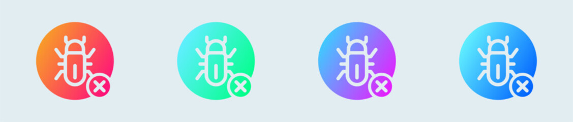 Antivirus solid icon in gradient colors. Virus guard signs vector illustration.