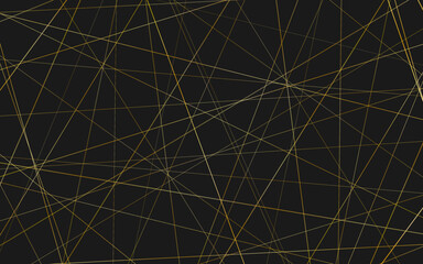 Linear pattern with vintage elements . Golden Art Deco background. Abstract dark background of intersecting lines in golden colors