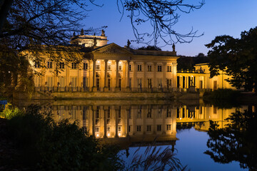 Palace In Royal Lazienki Park At Night In Warsaw, Poland